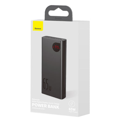 Bateria zewnętrzna Baseus Adaman, 20000 mAh, 65 W, QC + PD, 1 x USB-C - 2 x USB-C, czarna PPIMDA-D01 PPIMDA-D01 