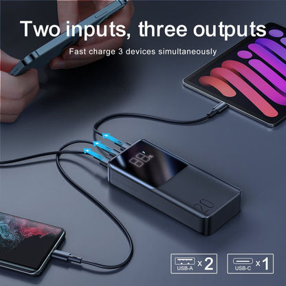Zewnętrzna bateria Joyroom, 20000mAh, 22.5W, QC + PD, 1 x USB-C - 2 x USB-A, Czarna JR-QP192