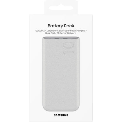 Bateria zewnętrzna Samsung, 10000 mAh, 25 W, PD, 2 x USB-C, beżowa EB-P3400XUEGEU