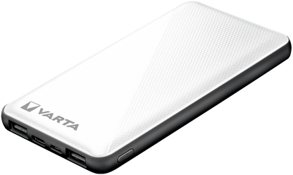 Bateria zewnętrzna Varta Energy, 10000 mAh, 15 W, 2 x USB-A - 1 x USB-C, biała