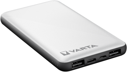 Bateria zewnętrzna Varta Energy, 10000 mAh, 15 W, 2 x USB-A - 1 x USB-C, biała