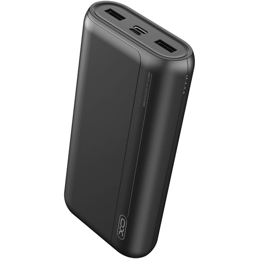 Zewnętrzna bateria XO Design PR127, 20000mAh, 22.5W, QC + PD, 1 x USB-C - 2 x USB-A, Czarna