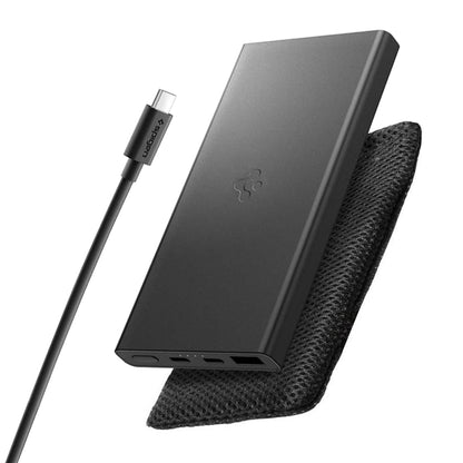 Zewnętrzna bateria Spigen Essential, 10000mAh, 22.5W, QC + PD, 1 x USB-A - 2 x USB-C, Czarna