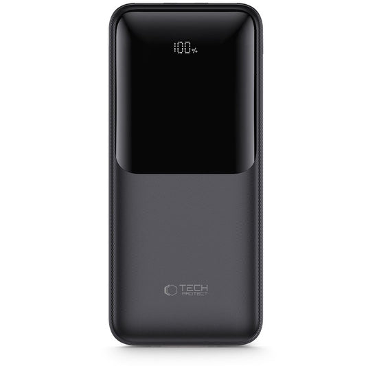 Tech-Protect PB02 External Battery, 20000mAh, 22.5W, QC + PD, 1 x USB-C - 2 x USB-A, Black