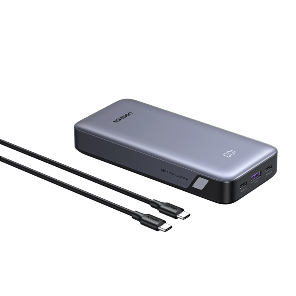 Powerbank UGREEN Nexode PB532 (55989B), 20000mAh, 30W, QC + PD, 1 x USB-A - 2 x USB-C, Szary