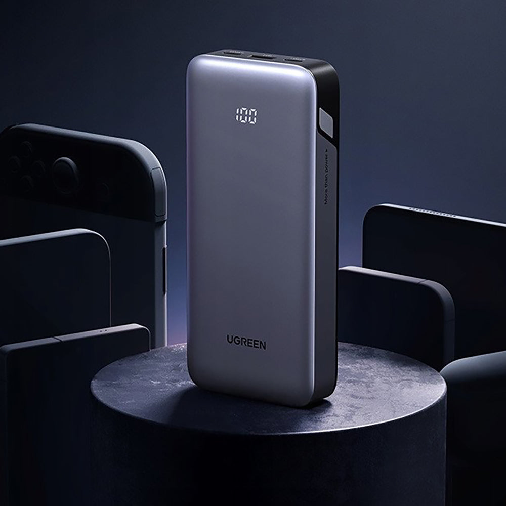 Powerbank UGREEN Nexode PB532 (55989B), 20000mAh, 30W, QC + PD, 1 x USB-A - 2 x USB-C, Szary