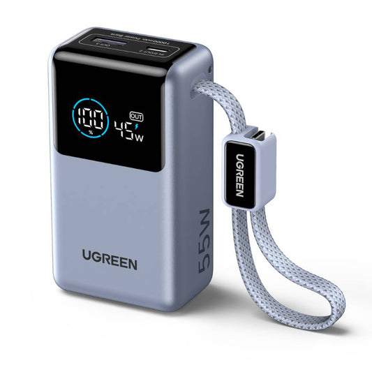 Powerbank UGREEN Nexode Pro PB727 (75701B), 10000mAh, 55W, QC + PD, 1 x USB-A - 2 x USB-C, Szary