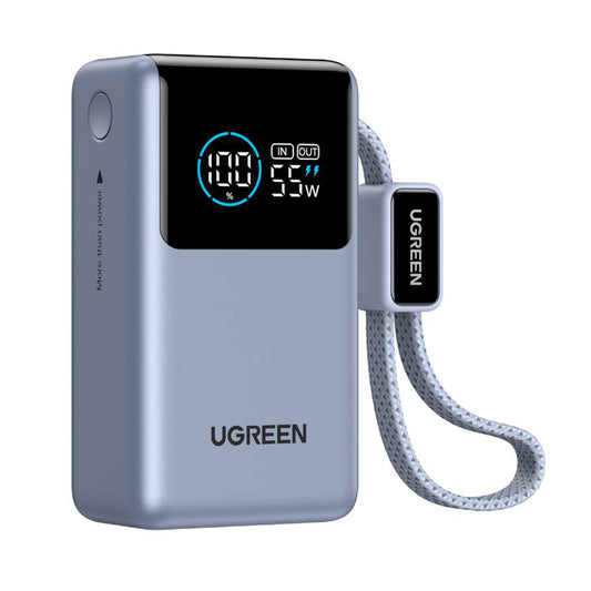 Powerbank UGREEN Nexode Pro PB727 (75701B), 10000mAh, 55W, QC + PD, 1 x USB-A - 2 x USB-C, Szary