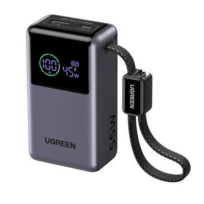 Powerbank UGREEN Nexode Pro PB727 (85301B), 10000mAh, 55W, QC + PD, 1 x USB-A - 2 x USB-C, Szary