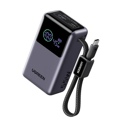 Powerbank UGREEN Nexode Pro PB727 (85301B), 10000mAh, 55W, QC + PD, 1 x USB-A - 2 x USB-C, Szary