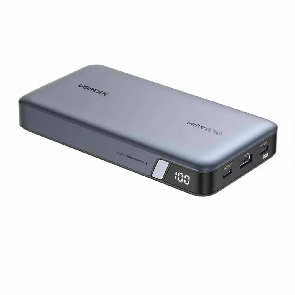 Zewnętrzna bateria UGREEN PB205, 25000mAh, 145W, QC + PD, 1 x USB-A - 2 x USB-C, Szara