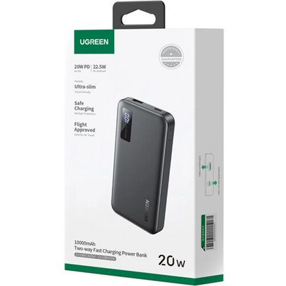 Zewnętrzna bateria UGREEN PB311, 10000mAh, 22.5W, QC + PD, 1 x USB-C - 2 x USB-A, Czarna