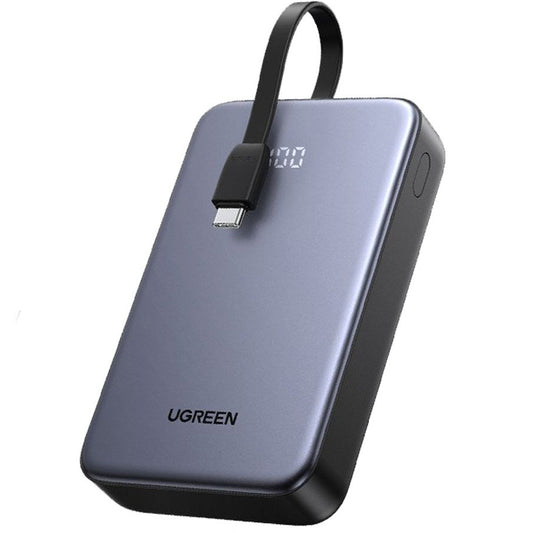 Zewnętrzna bateria UGREEN PB505, 20000mAh, 22.5W, QC + PD, 1 x USB-A - 2 x USB-C, Szara