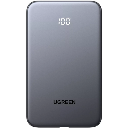 UGREEN PB526 External Battery (75161B), 10000mAh, 20W, QC + PD, 1 x USB-A - 2 x USB-C, Gray
