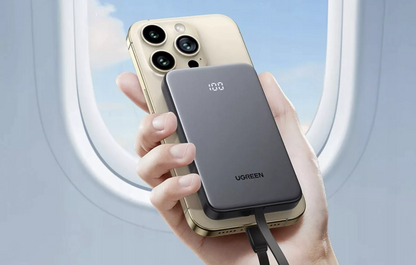 UGREEN PB526 External Battery (75161B), 10000mAh, 20W, QC + PD, 1 x USB-A - 2 x USB-C, Gray