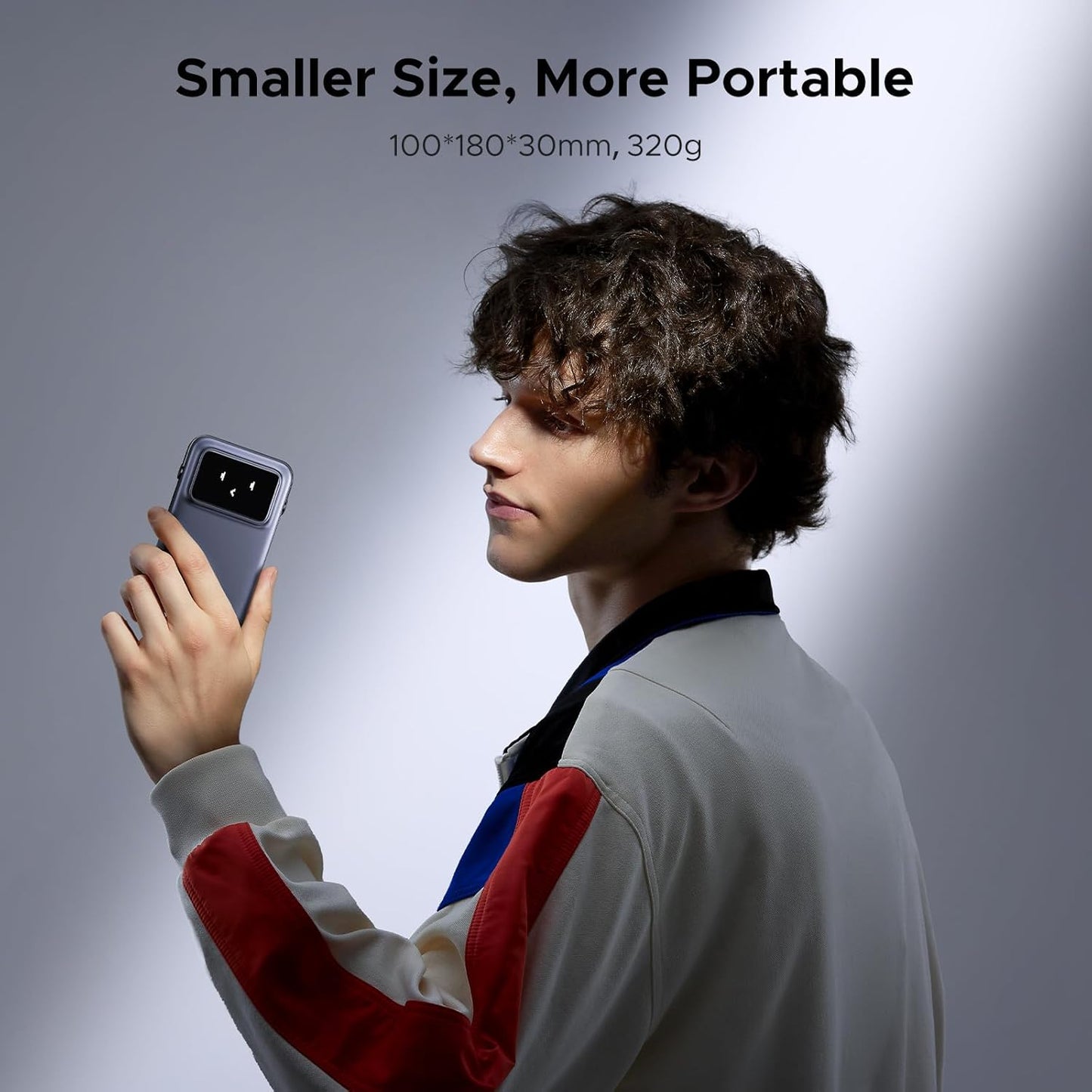 UGREEN PB572 Uno Wireless External Battery, 10000mAh, 20W, PD + FQI, 1 x QI - 1 x USB-C, Gray