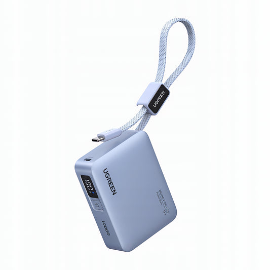 Powerbank UGREEN PB584 (75173B), 10000mAh, 33W, QC + PD, 1 x USB-A - 2 x USB-C, Niebieski