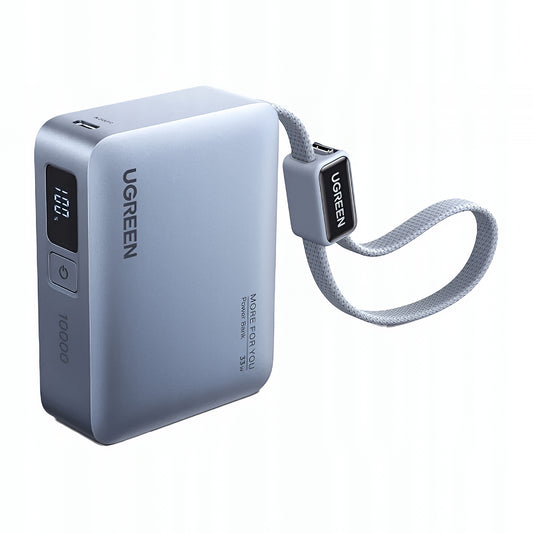 Powerbank UGREEN PB584 (75173B), 10000mAh, 33W, QC + PD, 1 x USB-A - 2 x USB-C, Niebieski