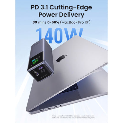 Zewnętrzna bateria UGREEN PB722, 25000mAh, 200W, QC + PD, 1 x USB-A - 2 x USB-C, Szara