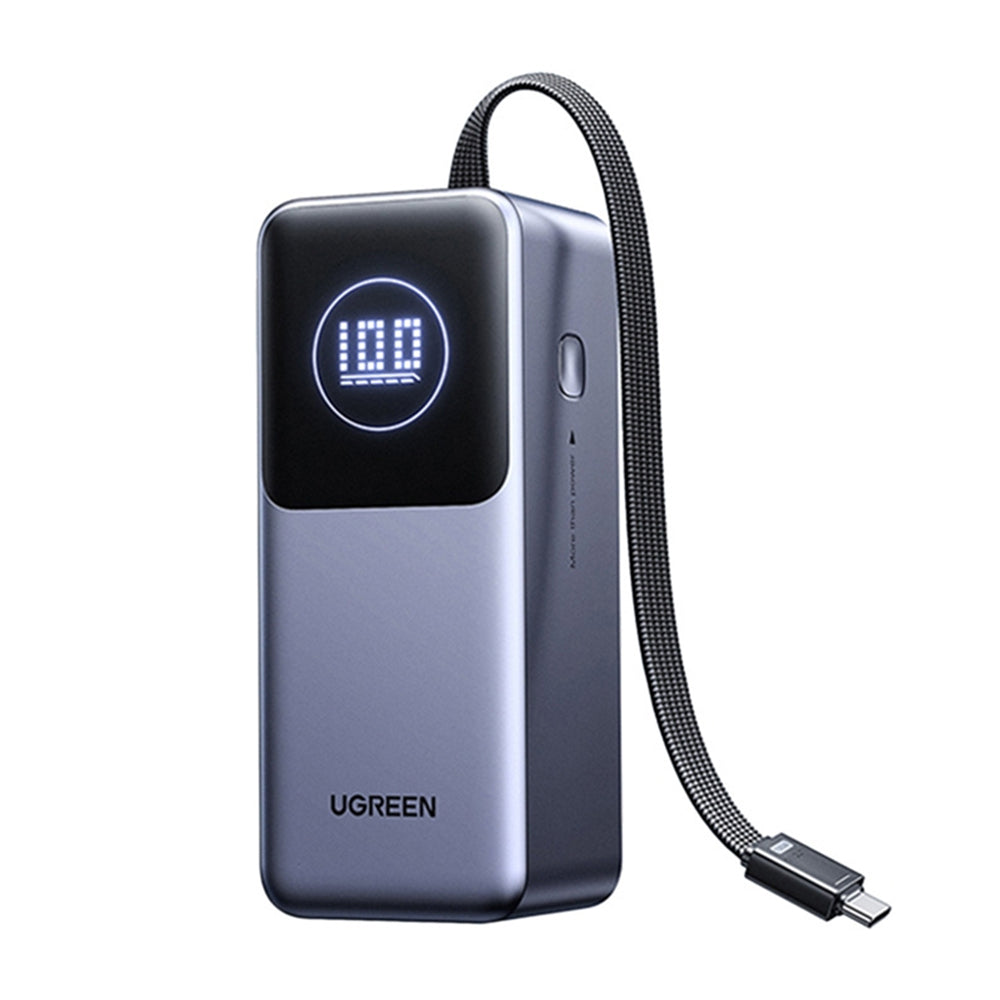 Zewnętrzna bateria UGREEN PB723, 20000mAh, 130W, QC + PD, 1 x USB-A - 2 x USB-C, Szara
