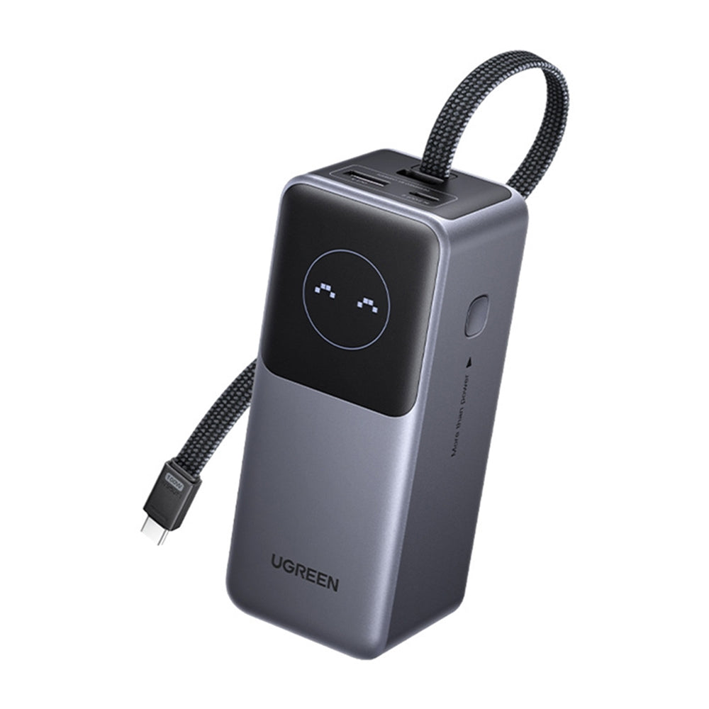 Zewnętrzna bateria UGREEN PB723, 20000mAh, 130W, QC + PD, 1 x USB-A - 2 x USB-C, Szara
