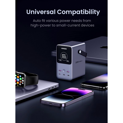 Powerbank UGREEN PB770, 48000mAh, 300W, QC + PD, 2 x USB-A - 3 x USB-C, Szary, Ponownie zapakowany