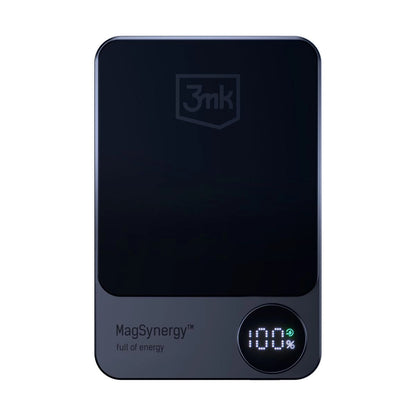 Bezprzewodowa bateria zewnętrzna 3MK MagSynergy, 5000 mAh, 18 W, PD + FQI, 1 x QI - 1 x USB-C, czarna