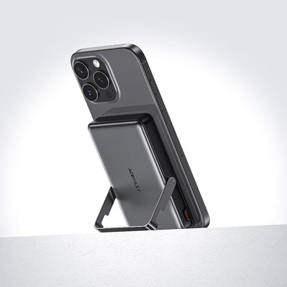 Zewnętrzna bateria bezprzewodowa Acefast M17, 10000mAh, 22.5W, PD + FQI, 1 x QI - 1 x USB-C, Czarna