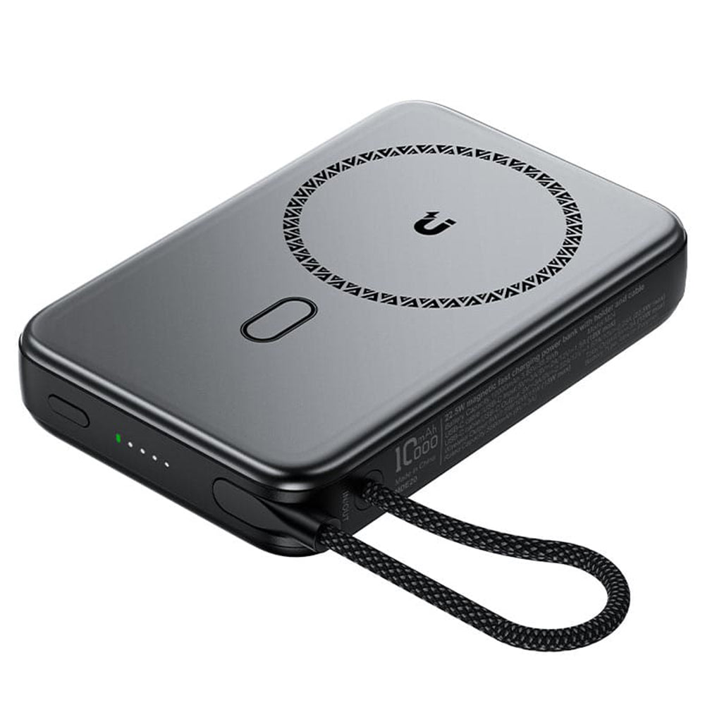 Zewnętrzna bateria bezprzewodowa Acefast M24, 10000mAh, 22.5W, PD + FQI, 1 x QI - 2 x USB-C, Szara