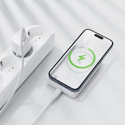 Acefast M26 Wireless External Battery, 10000mAh, 20W, PD + FQI, 1 x QI - 1 x USB-C, White