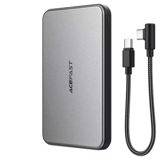 Zewnętrzna bateria bezprzewodowa Acefast M30, 5000mAh, 20W, PD + FQI, 1 x QI - 2 x USB-C, Czarna