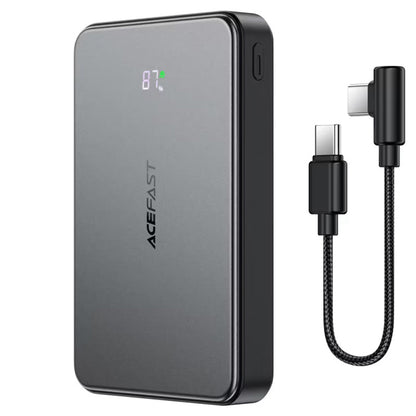 Zewnętrzna bateria bezprzewodowa Acefast M31, 10000mAh, 22.5W, QC + PD + FQI, 1 x QI - 1 x USB-A - 2 x USB-C, Czarna