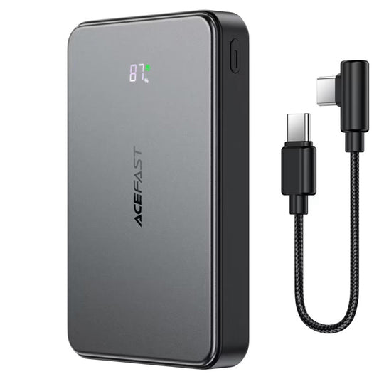 Zewnętrzna bateria bezprzewodowa Acefast M31, 10000mAh, 22.5W, QC + PD + FQI, 1 x QI - 1 x USB-A - 2 x USB-C, Czarna