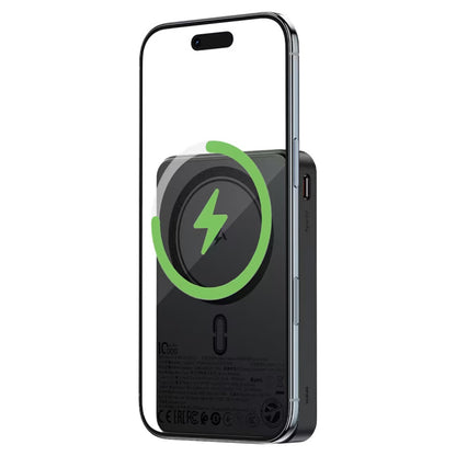 Zewnętrzna bateria bezprzewodowa Acefast M31, 10000mAh, 22.5W, QC + PD + FQI, 1 x QI - 1 x USB-A - 2 x USB-C, Czarna