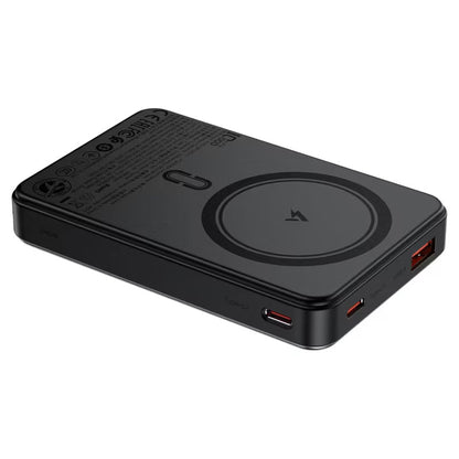 Zewnętrzna bateria bezprzewodowa Acefast M31, 10000mAh, 22.5W, QC + PD + FQI, 1 x QI - 1 x USB-A - 2 x USB-C, Czarna