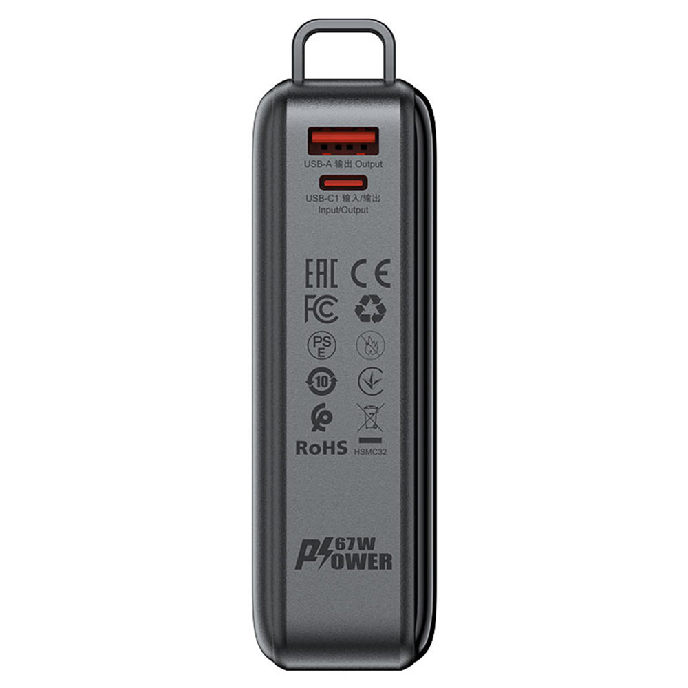 Zewnętrzna bateria Acefast M4, 20000mAh, 67W, PD, 1 x USB-A - 2 x USB-C, Czarna