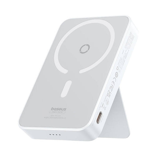 Zewnętrzna bateria bezprzewodowa Baseus MagPro PPCXZ05, 5000mAh, 20W, PD + FQI, 1 x QI - 1 x USB-C, Biała P10064101223-00