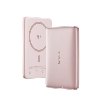 Zewnętrzna bateria bezprzewodowa Baseus PicoGo AM41, 10000mAh, 27W, PD + FQI, 1 x QI - 1 x USB-C, Różowy E0027202