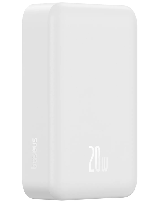 Bezprzewodowy powerbank Baseus EnerFill FM41 Mini, 20000mAh, 20W, PD + FQI, 1 x QI - 1 x USB-C, Biały E0027U01