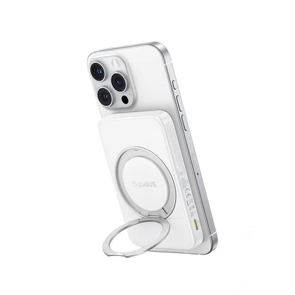 Zewnętrzna bateria bezprzewodowa Baseus PicoGo, 5000mAh, 20W, PD + FQI, 1 x QI - 1 x USB-C, Biała P10076800213-01