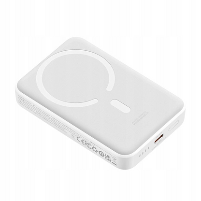 Zewnętrzna bateria bezprzewodowa Baseus Magnetic Mini, 10000mAh, 30W, PD + FQI, 1 x QI - 1 x USB-C, Biała PPCX110202