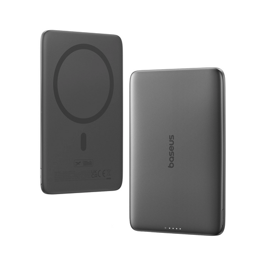 Zewnętrzna bateria bezprzewodowa Baseus PicoGo AM41, 5000mAh, 20W, PD + FQI, 1 x QI - 1 x USB-C, Czarna