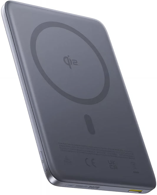 Zewnętrzna bateria bezprzewodowa Baseus PicoGo AM41, 10000mAh, 27W, PD + FQI, 1 x QI - 1 x USB-C, Szara E0027200