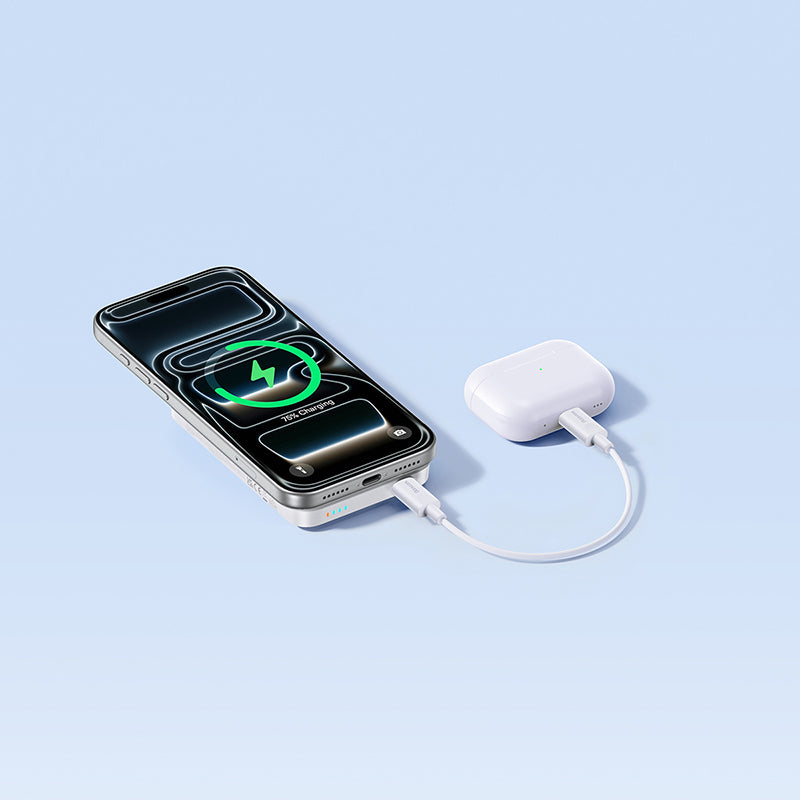 Bezprzewodowy powerbank Baseus EnerFill FM11, 10000mAh, 30W, PD + FQI, 1 x QI - 1 x USB-C, biały