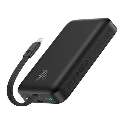 Zewnętrzna bateria bezprzewodowa Baseus Magnetic Mini, 10000mAh, 30W, PD + FQI, 1 x QI - 2 x USB-C, Czarna P1002210B113-00
