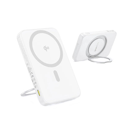 Zewnętrzna bateria bezprzewodowa Baseus PicoGo, 5000mAh, 20W, PD + FQI, 1 x QI - 1 x USB-C, Biała P10076800213-01