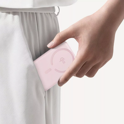 Zewnętrzna bateria bezprzewodowa Baseus Enerfill FM12, 10000mAh, 22.5W, PD + FQI, 1 x QI - 1 x USB-C, Różowy E0028502