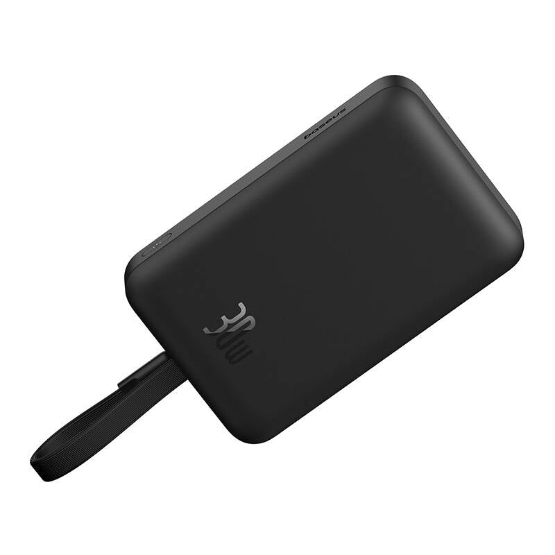 Zewnętrzna bateria bezprzewodowa Baseus Magnetic Mini, 10000mAh, 30W, PD + FQI, 1 x QI - 2 x USB-C, Czarna P1002210B113-00