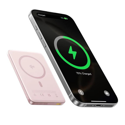 Zewnętrzna bateria bezprzewodowa Baseus PicoGo AM41, 10000mAh, 27W, PD + FQI, 1 x QI - 1 x USB-C, Różowy E0027202