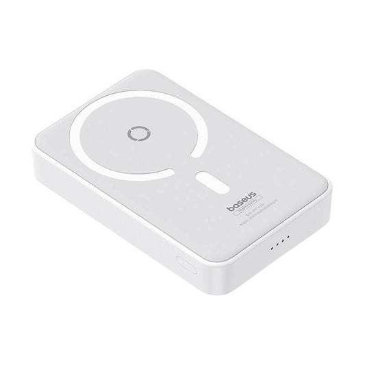 Zewnętrzna bateria bezprzewodowa Baseus MagPro PPCXZ05, 5000mAh, 20W, PD + FQI, 1 x QI - 1 x USB-C, Biała P10064101223-00